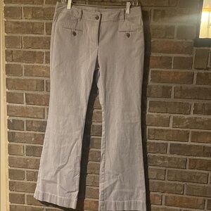 Gray Pinstriped LOFT Flared Pants